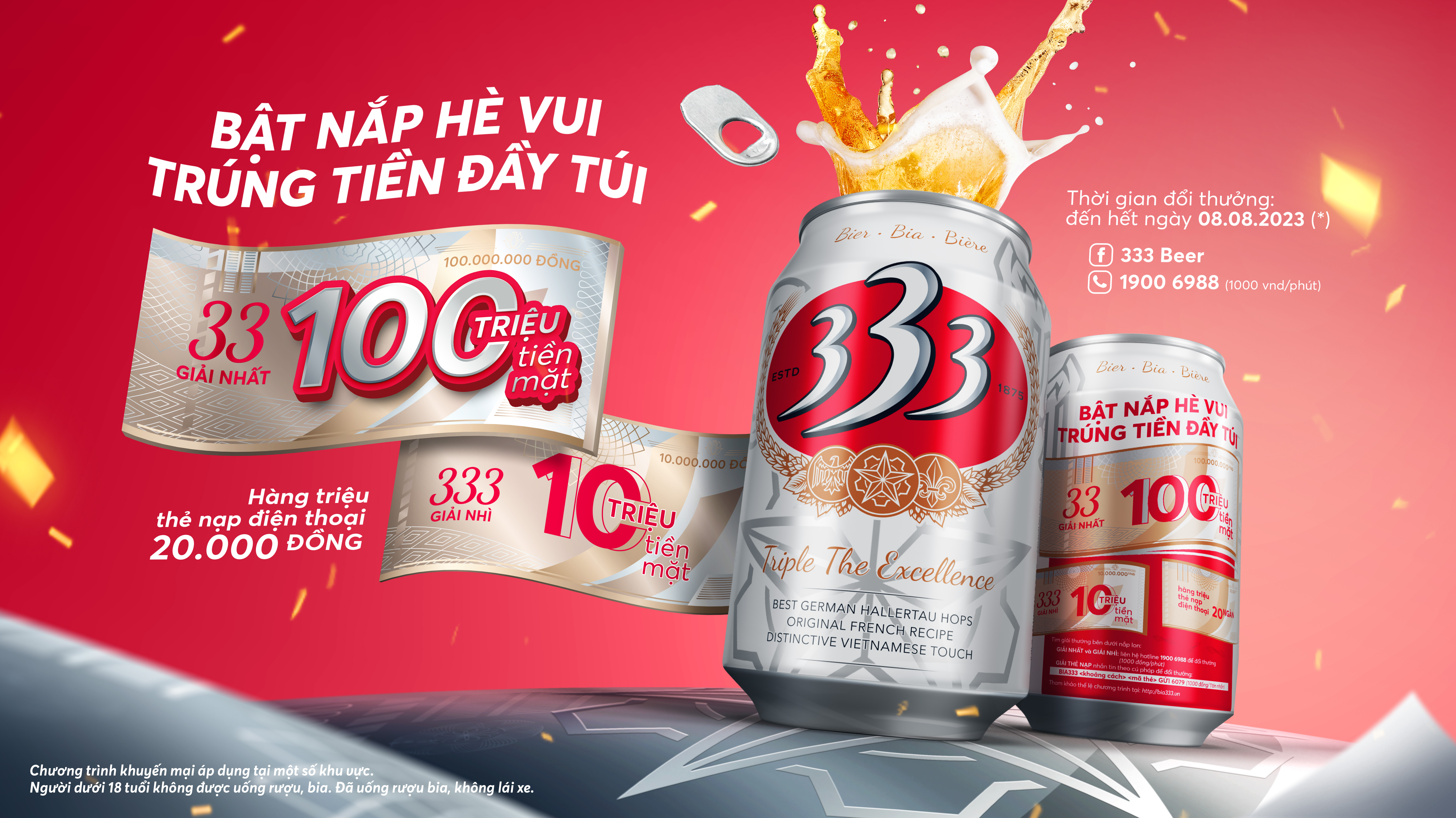 THỂ LỆ CHƯƠNG TRÌNH KHUYẾN MÃI BIA 333 "BẬT NẮP HÈ VUI - TRÚNG TIỀN ĐẦY TÚI"