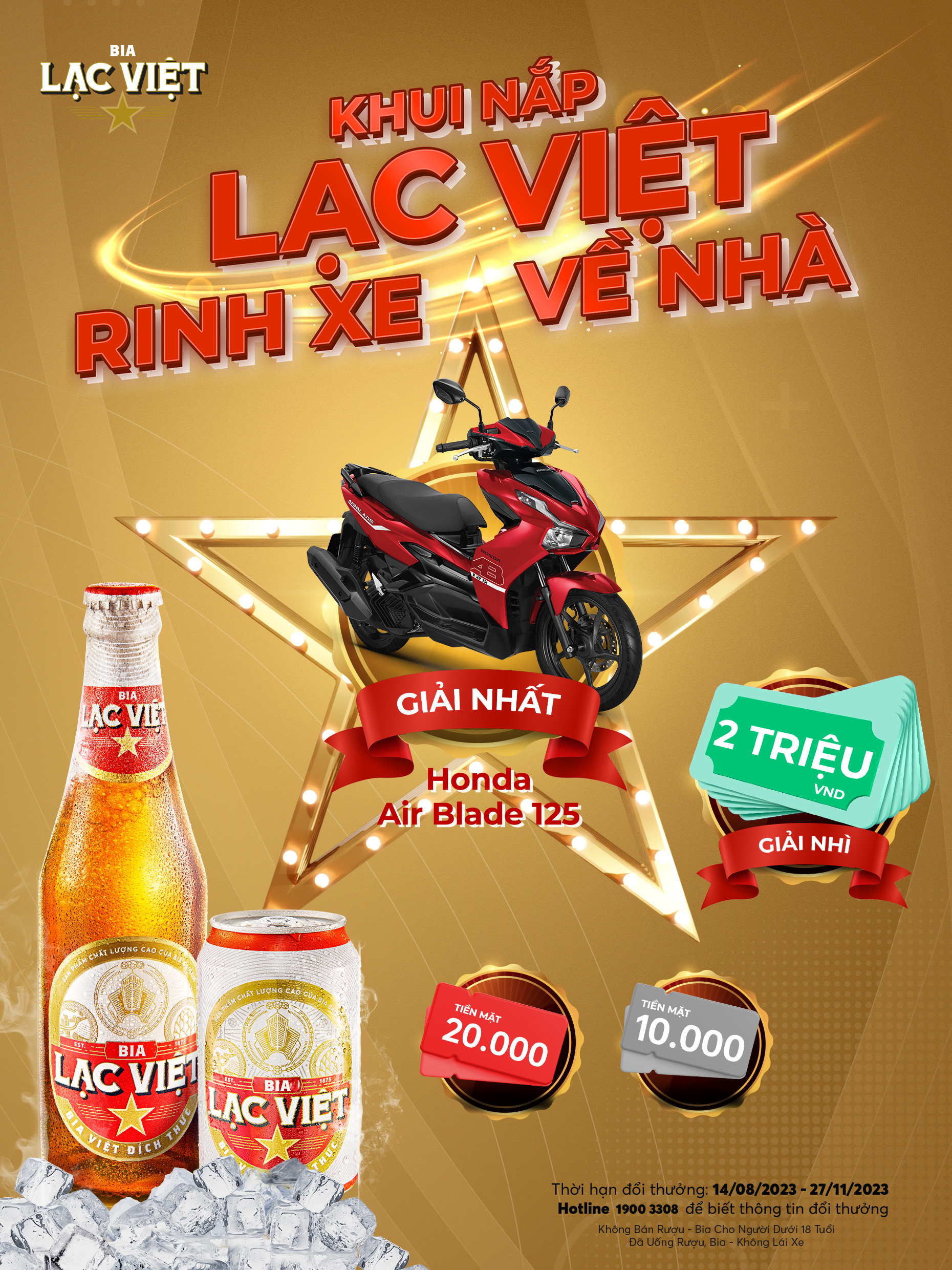 THỂ LỆ CHƯƠNG TRÌNH KHUYẾN MÃI BIA LẠC VIỆT "KHUI NẮP LẠC VIỆT - RINH XE VỀ NHÀ"