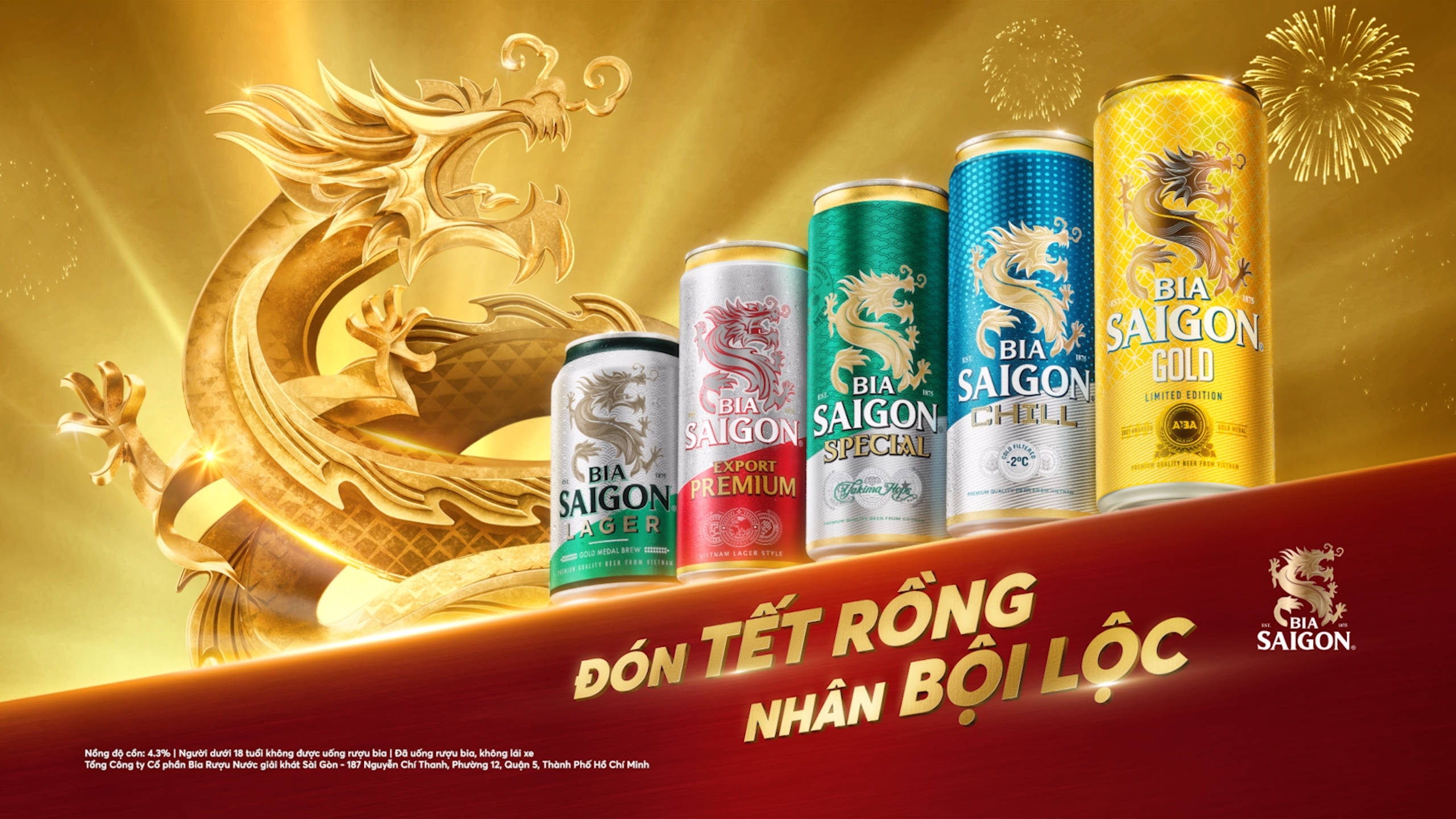 Bia Saigon Đón Tết rồng - Nhân bội lộc South