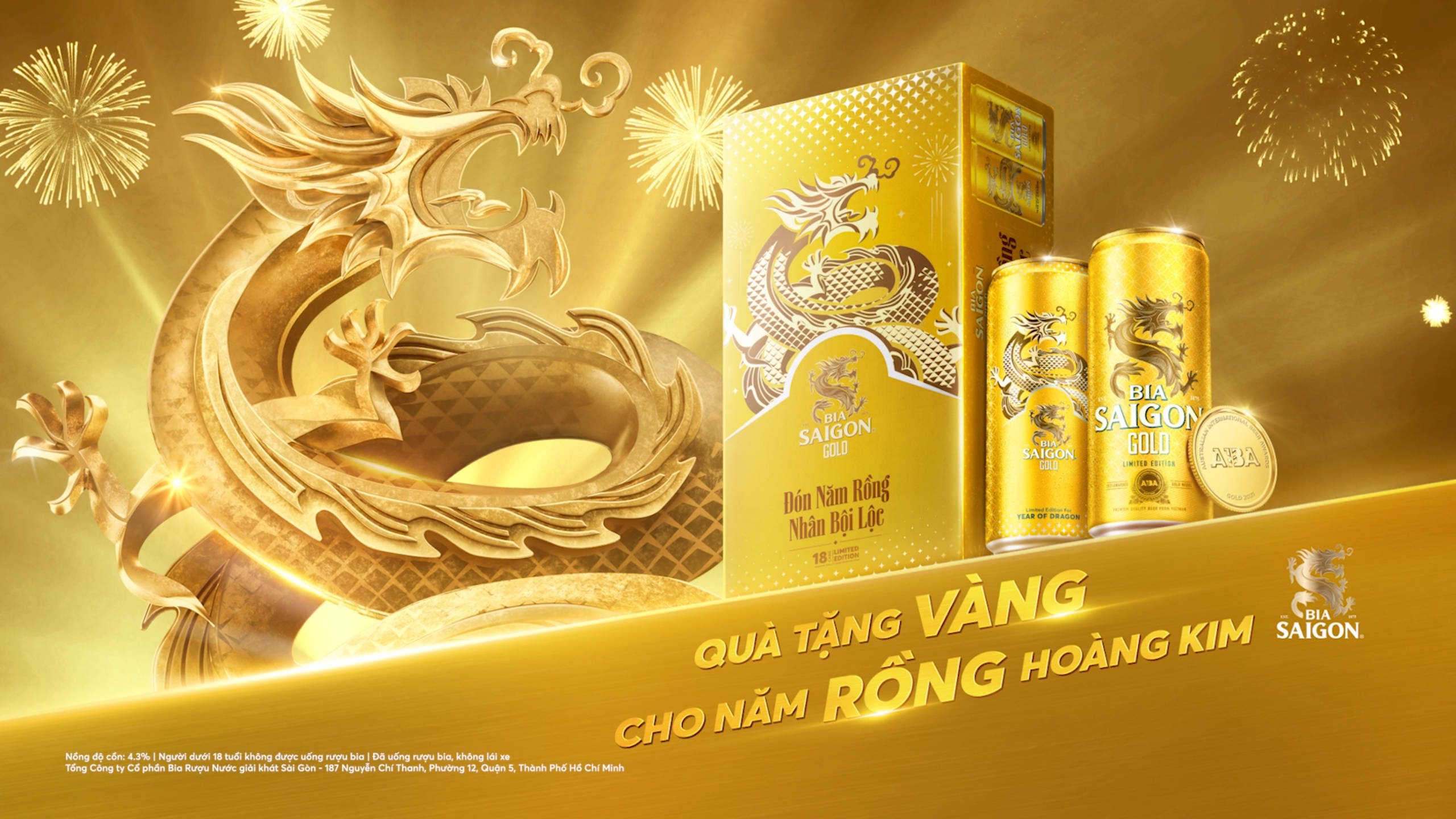 Bia Saigon Gold - Quà tặng vàng cho năm rồng hoàng kim