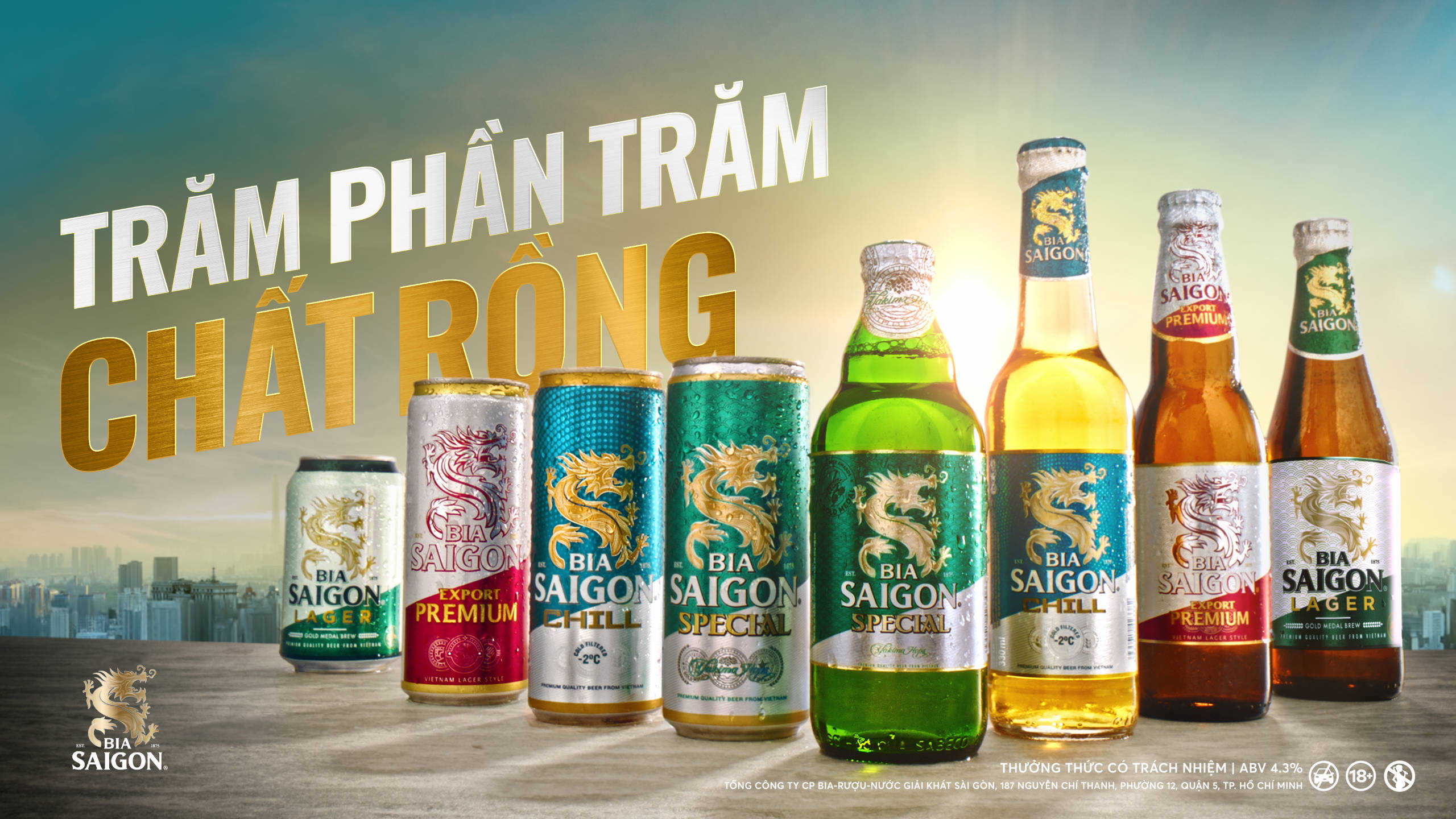 Bia Saigon - Trăm Phần Trăm Chất Rồng